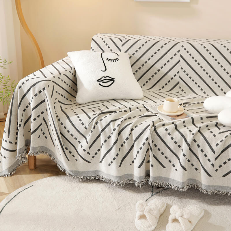 Chenille Abstract Sofa Covers Sectional Couch Cover Blanket