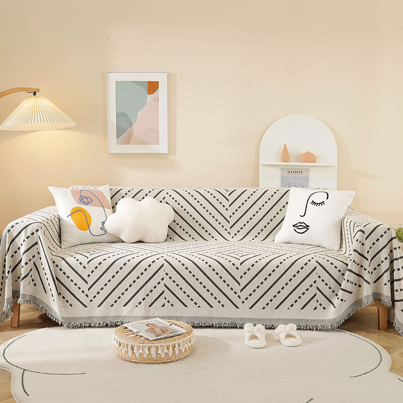 Chenille Abstract Sofa Covers Sectional Couch Cover Blanket