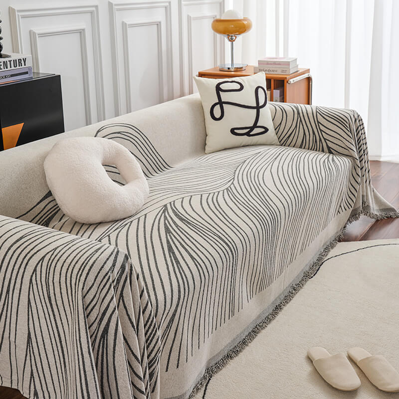 Chenille Abstract Sofa Covers Sectional Couch Cover Blanket