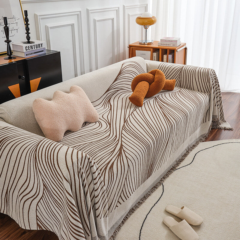 Chenille Abstract Sofa Covers Sectional Couch Cover Blanket