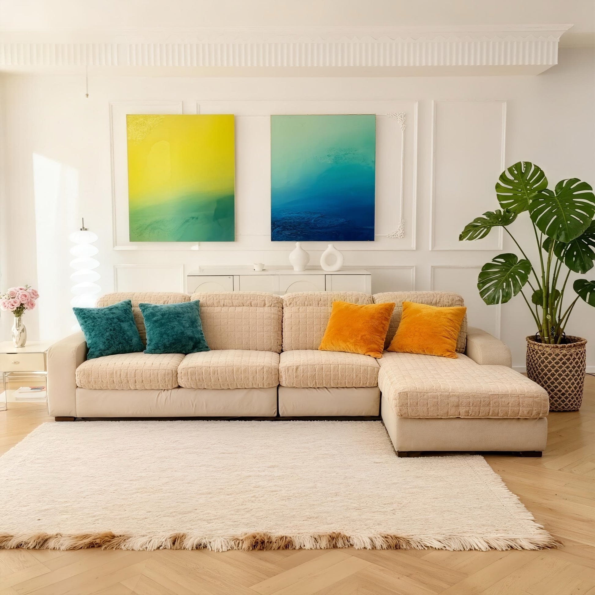 Best Pet-Friendly Fleece Sofa Cover: 360° Full Coverage, Anti-Slip, Machine Washable to Protect Your Sofa from Stains & Claws