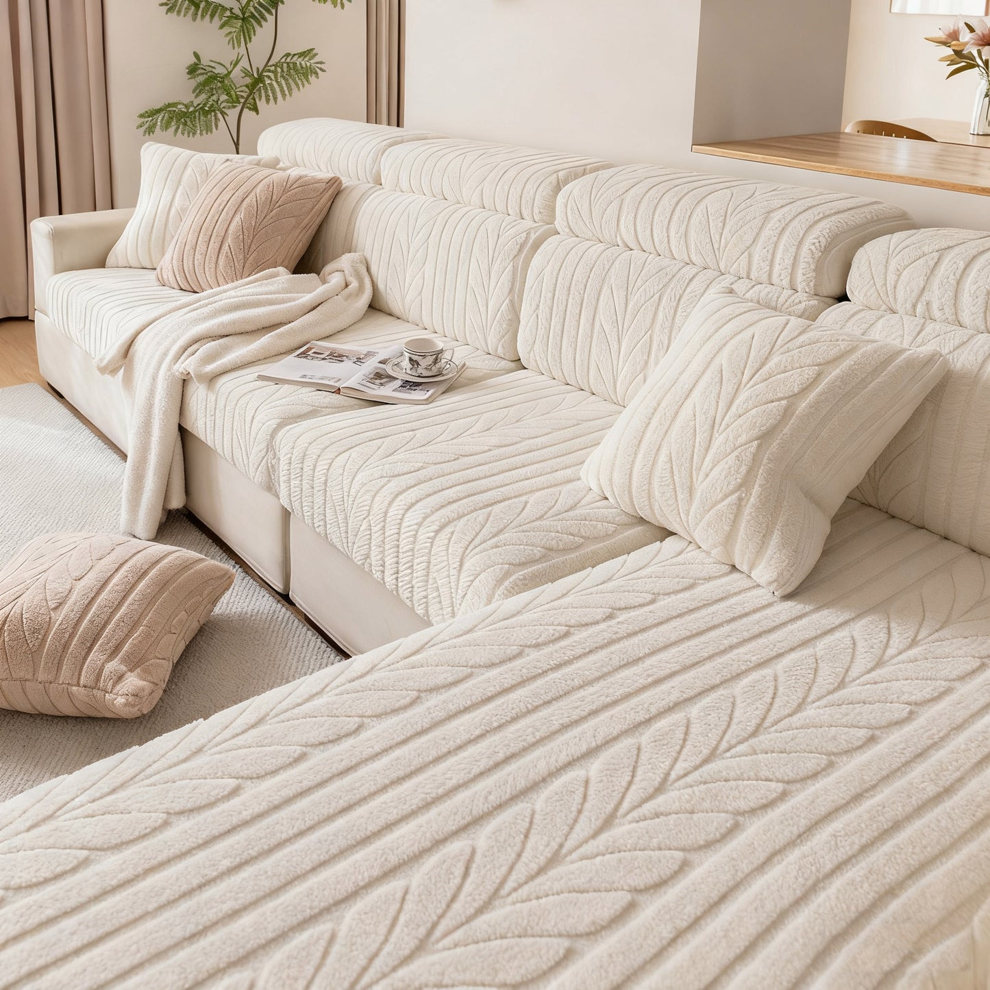 Cat Proof Sofa Cover, Full Elastic Slipcouch Protector, Machine Washable,Anti slip, Scratch resistant, Anti adhesive bristles