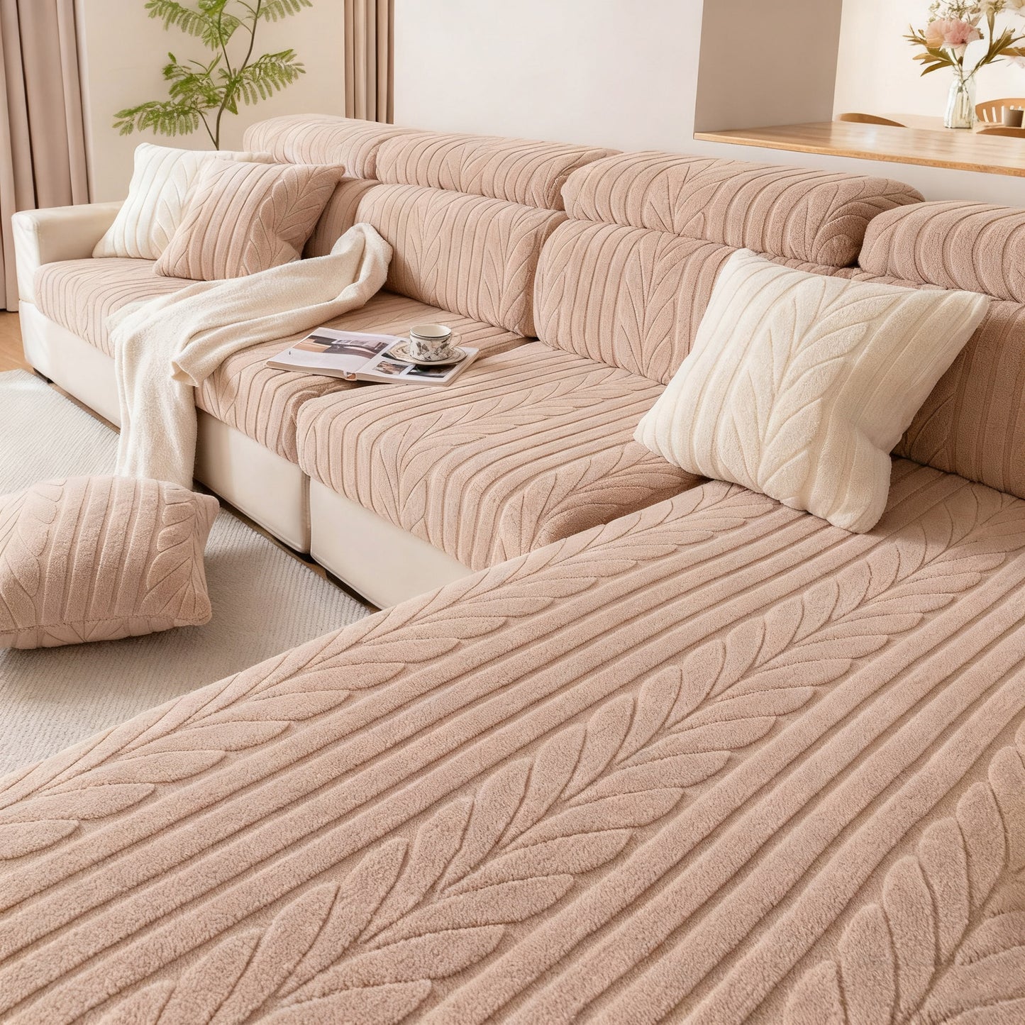 Cat Proof Sofa Cover, Full Elastic Slipcouch Protector, Machine Washable,Anti slip, Scratch resistant, Anti adhesive bristles