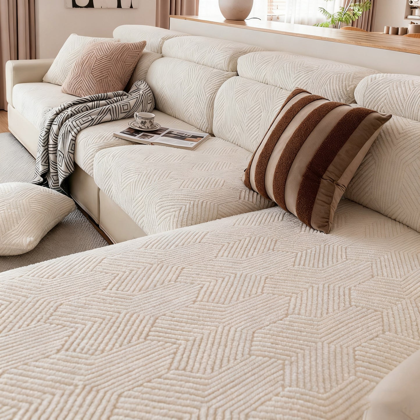 Cat Proof Sofa Cover, Full Elastic Slipcouch Protector, Machine Washable,Anti slip, Scratch resistant, Anti adhesive bristles