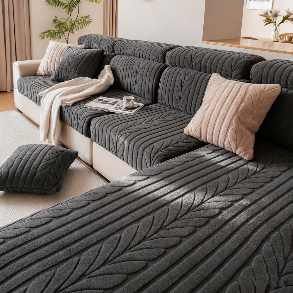 Cat Proof Sofa Protector - Full Elastic Slipcover, Machine Washable, Anti-Slip & Scratch Resistant