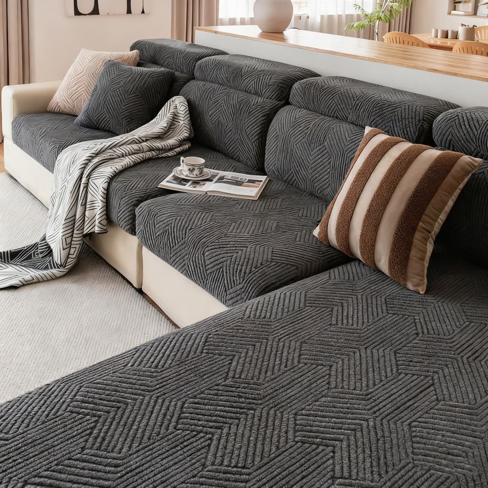 Cat Proof Sofa Protector - Full Elastic Slipcover, Machine Washable, Anti-Slip & Scratch Resistant