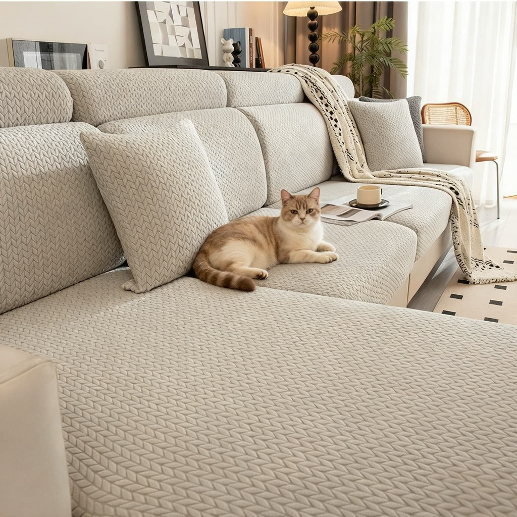 Sofa Cover First EasyFit Stretch Sofa Slipcover - 3-Second Living Room Refresh, Pet & Scratch Resistant for Couches