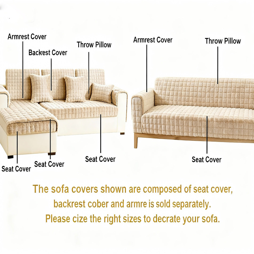 Sofa Cover Multi-Size Specification Chart: Labeled Single/2-Seater/3-Seater Sizes, Universal Sofa Slipcover Size Guide